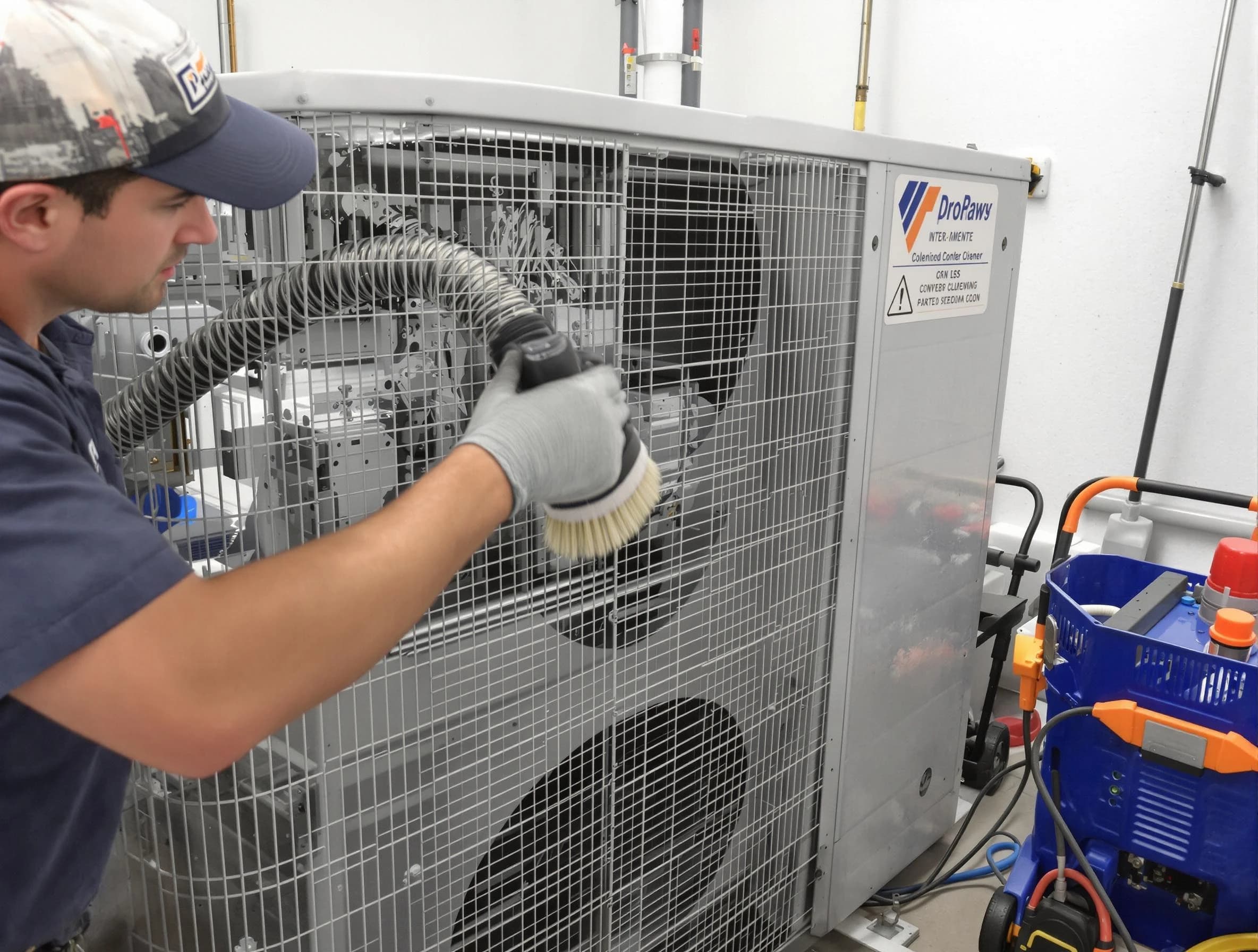 Dallas Air Duct Cleaning specialist performing precision AC coil cleaning for improved system performance in Dallas