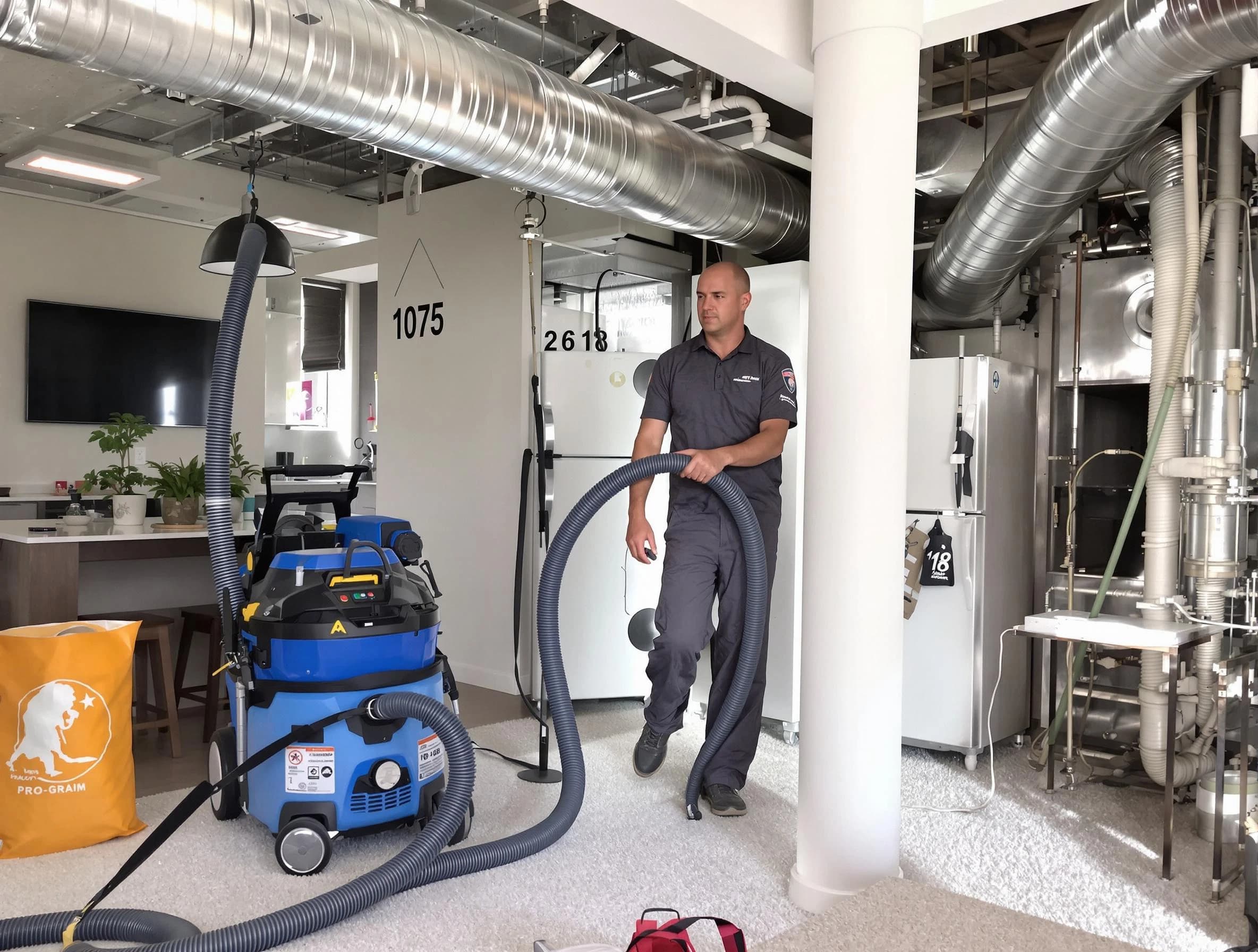 Dallas Air Duct Cleaning expert performing detailed indoor duct cleaning for improved air quality in Dallas