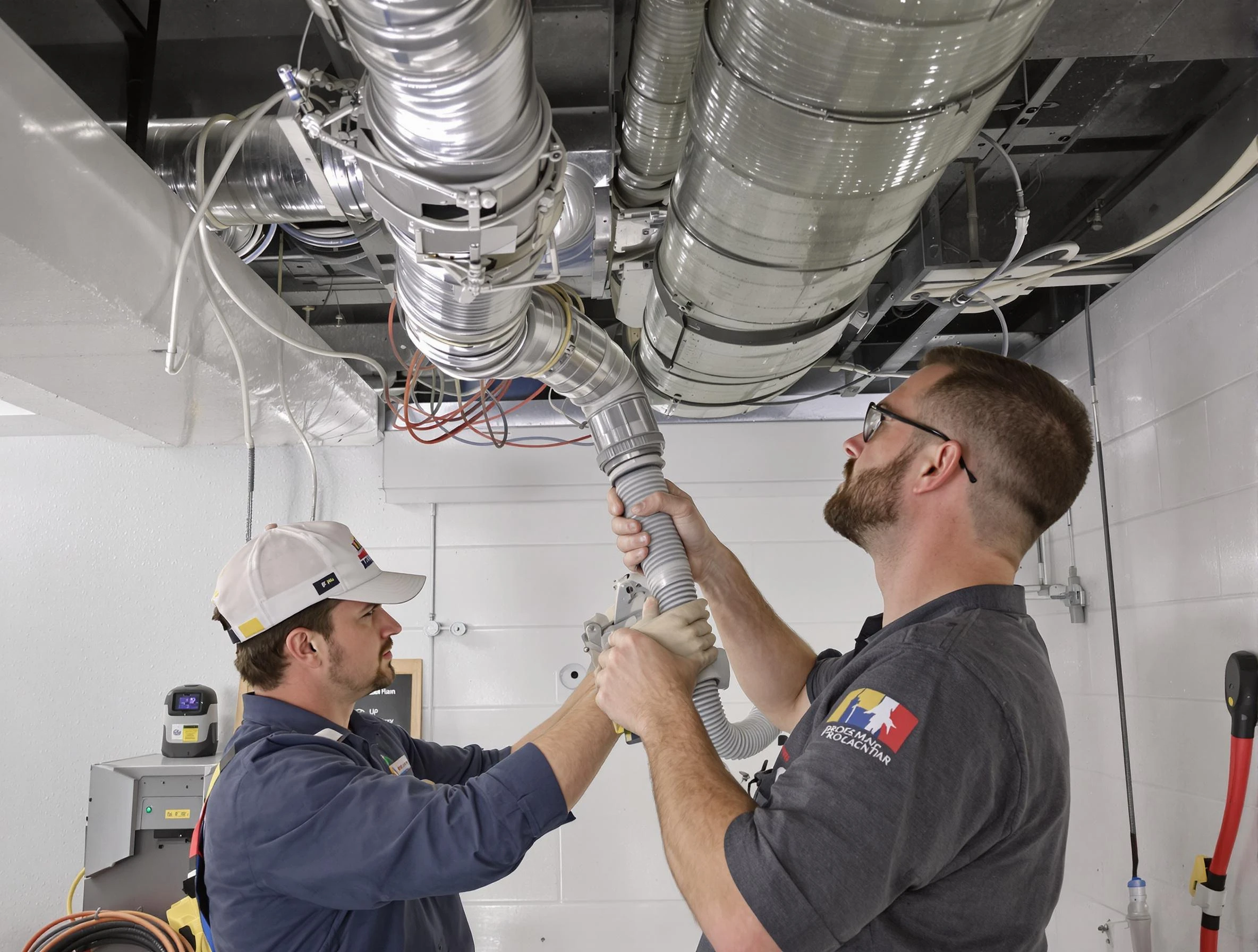 Dallas Air Duct Cleaning technician performing thorough AC duct cleaning in Dallas