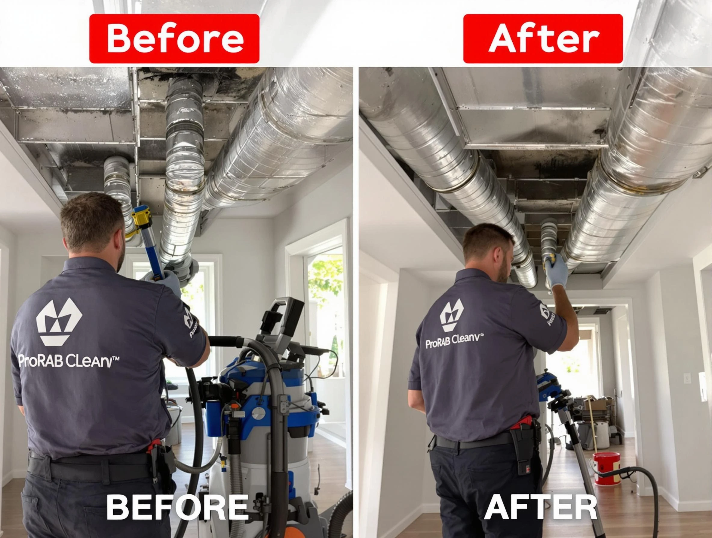 Dallas Air Duct Cleaning expert performing thorough residential duct cleaning in a Dallas home